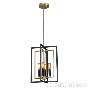 Luz de vestíbulo medio de oro negro moderno